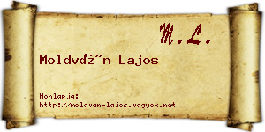 Moldván Lajos névjegykártya
